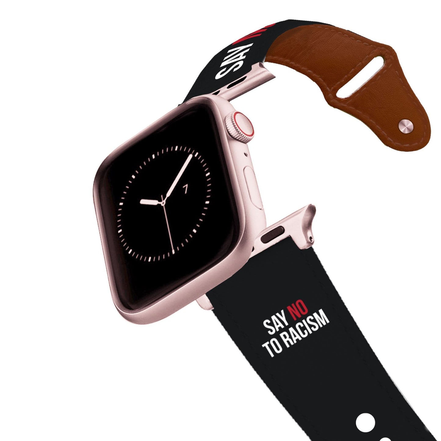 Say No To Racism Leather Apple Watch Band