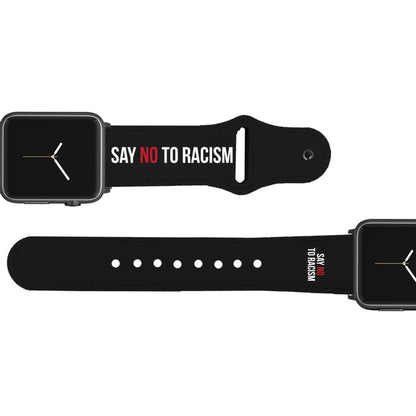 Say No To Racism Leather Apple Watch Band