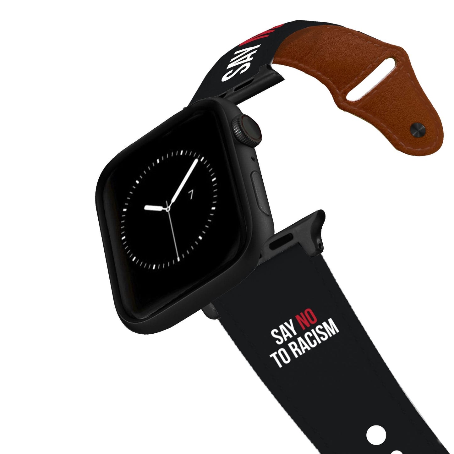 Say No To Racism Leather Apple Watch Band