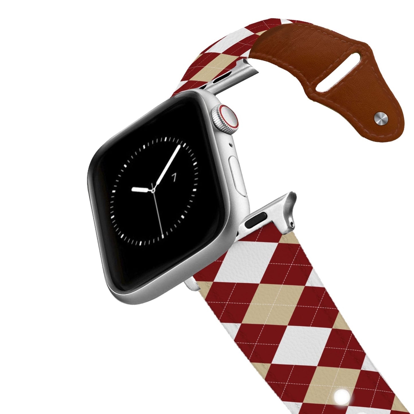 Oklahoma Argyle Team Spirit Leather Apple Watch Band