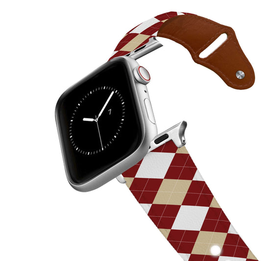 Oklahoma Argyle Team Spirit Leather Apple Watch Band