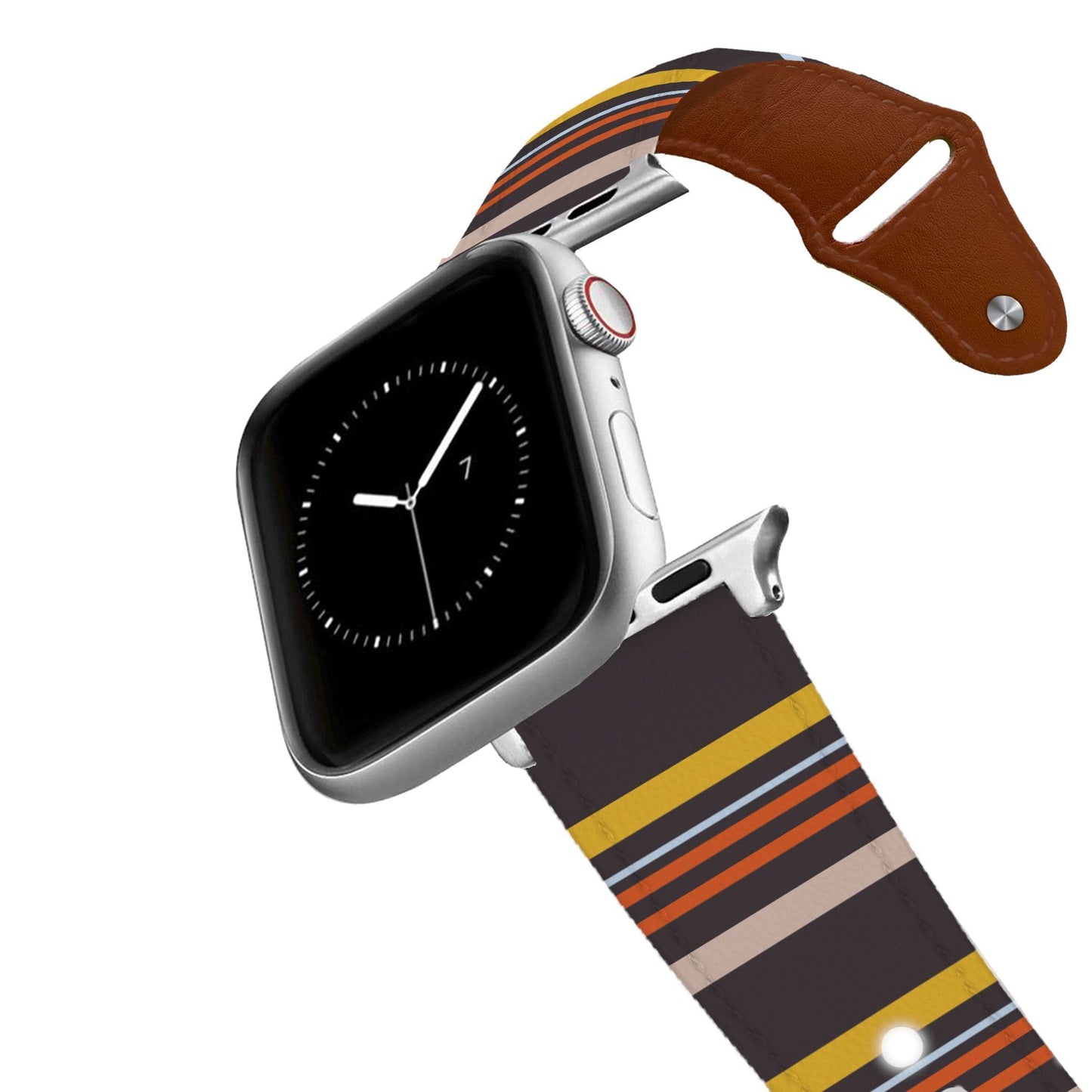 Retro Stripes Warm Leather Apple Watch Band