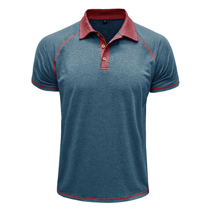 Men's Cotton Blend Contrast Stitch Polo Shirt - Athletic Fit