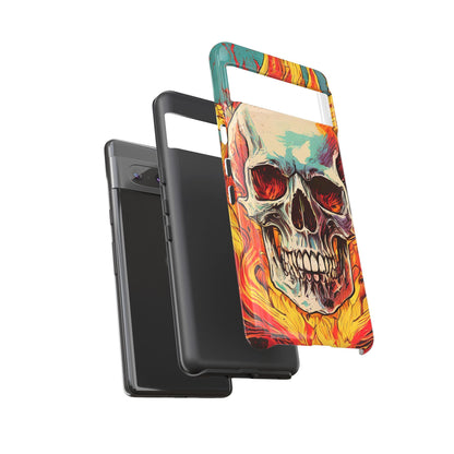 Flaming Skull Tough Phone Case