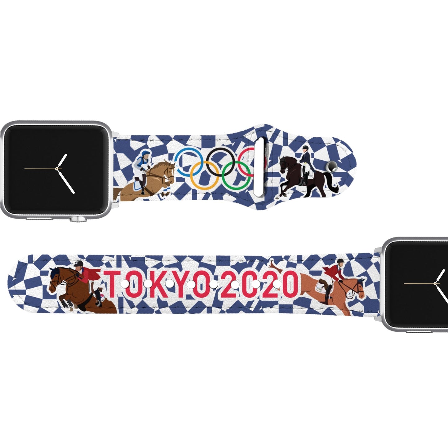 Olympic Blue Leather Apple Watch Band