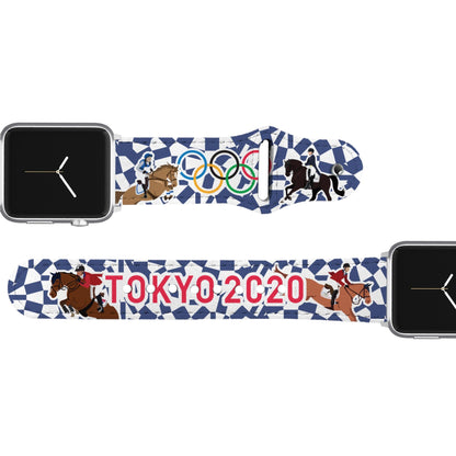 Olympic Blue Leather Apple Watch Band