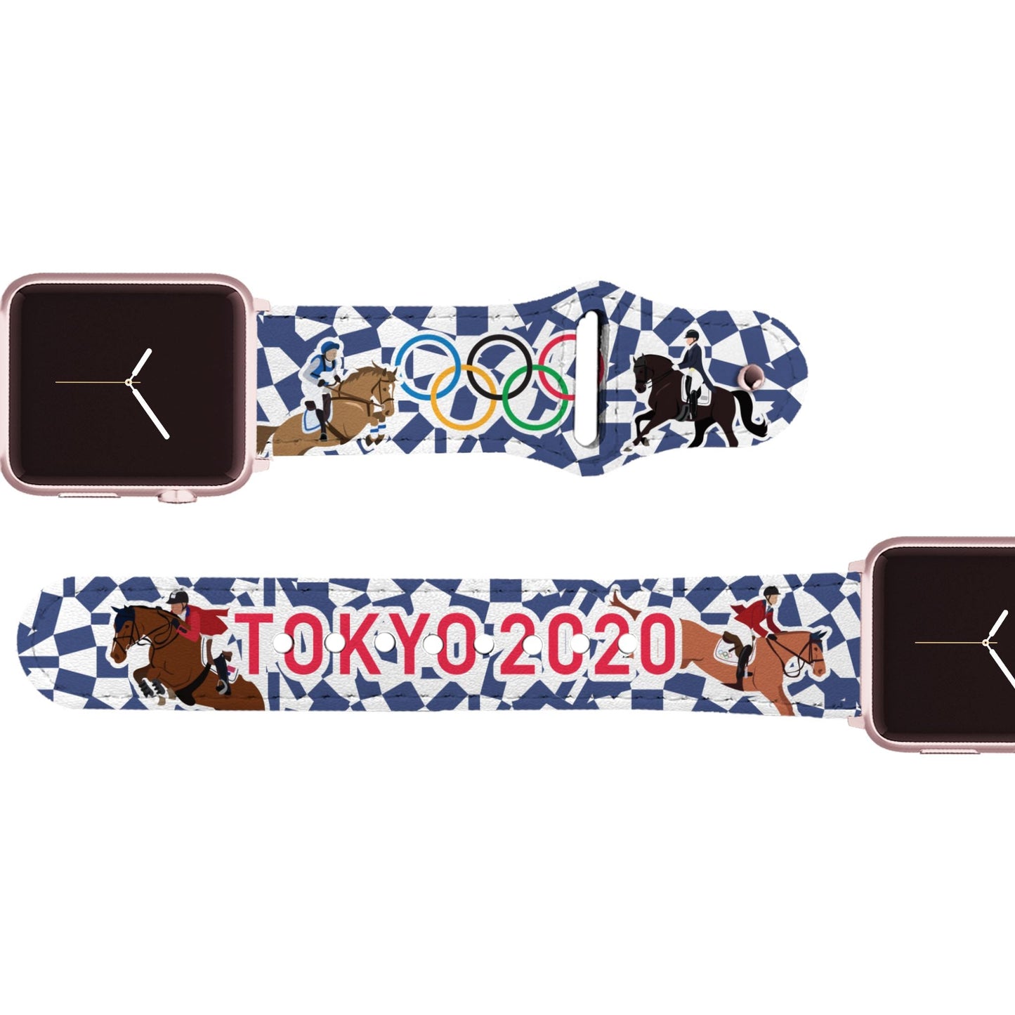 Olympic Blue Leather Apple Watch Band