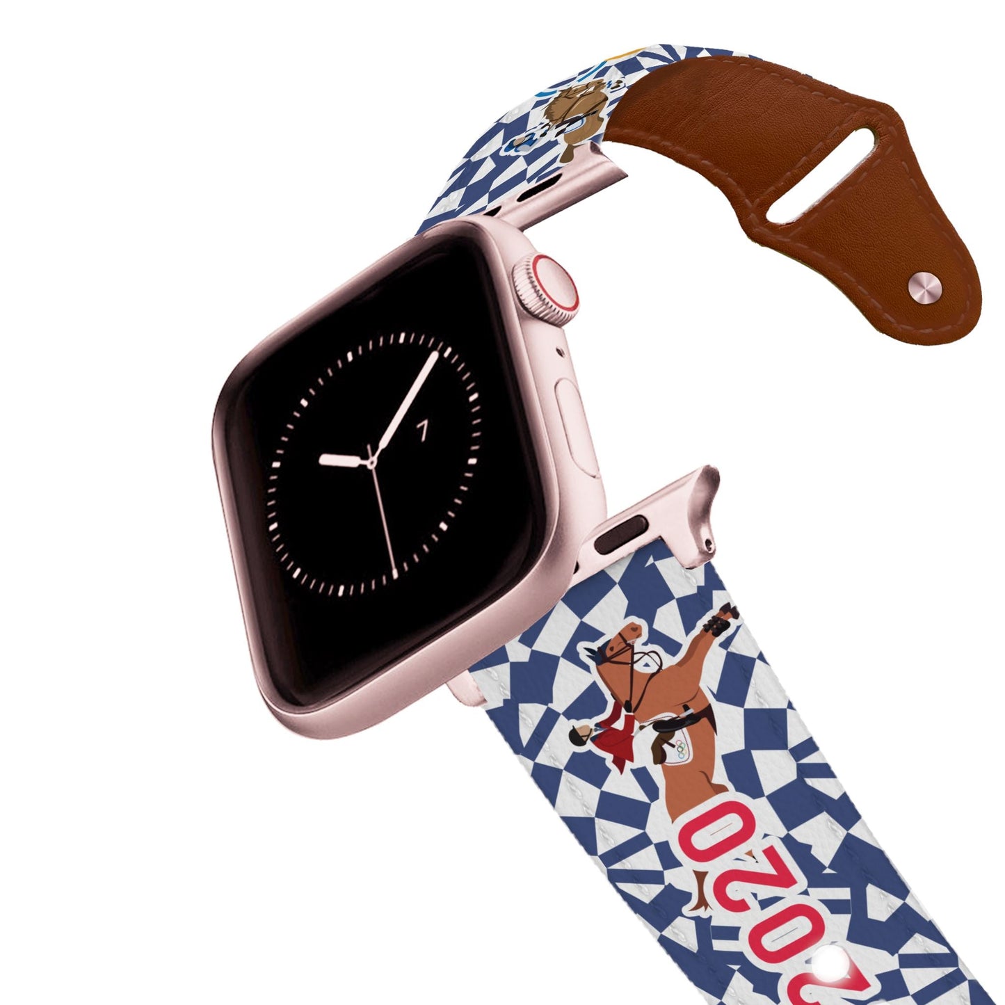 Olympic Blue Leather Apple Watch Band