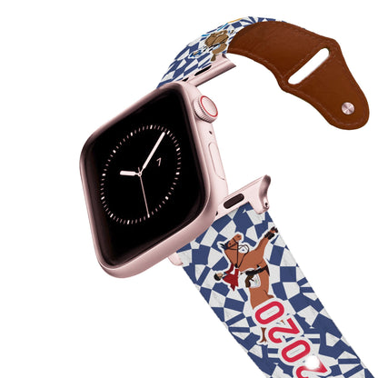 Olympic Blue Leather Apple Watch Band
