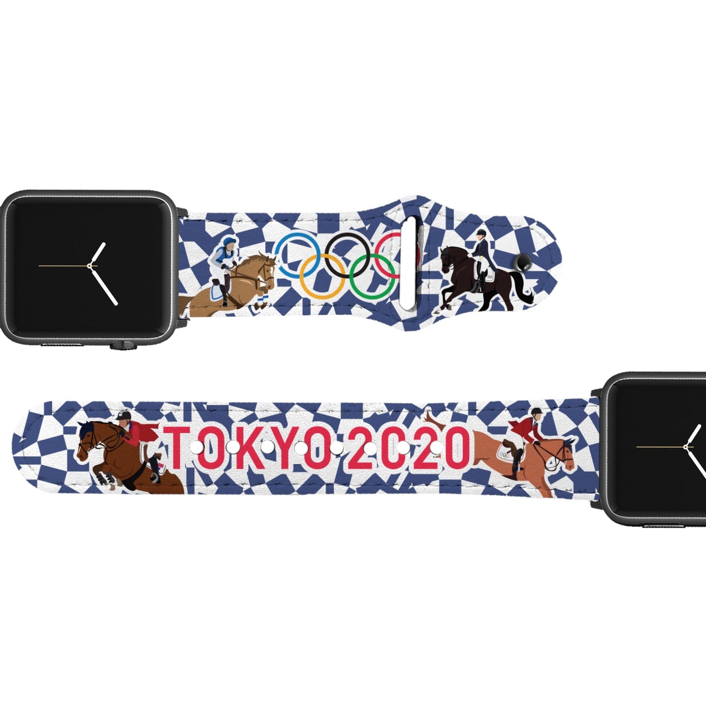 Olympic Blue Leather Apple Watch Band