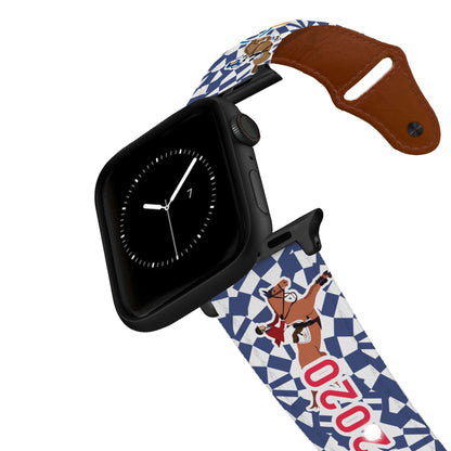 Olympic Blue Leather Apple Watch Band