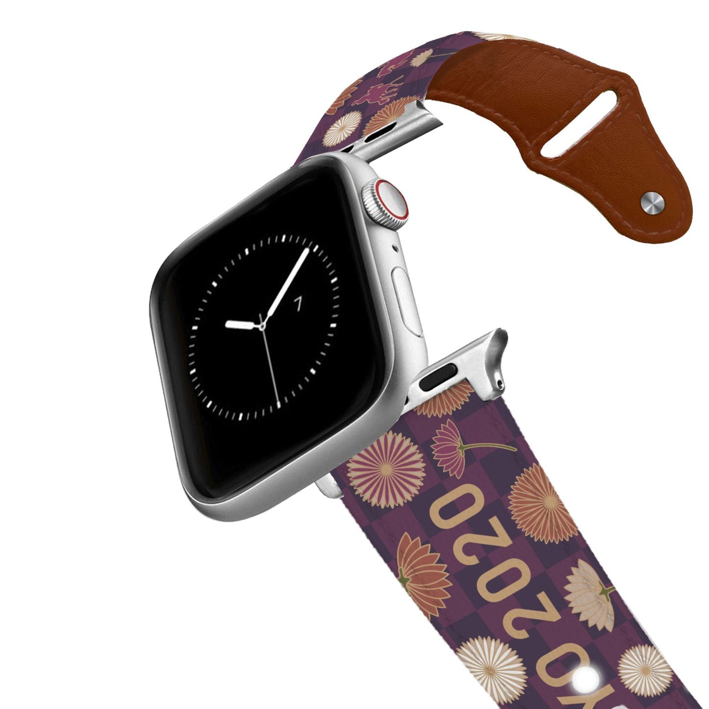 Olympic Flowers Leather Apple Watch Band