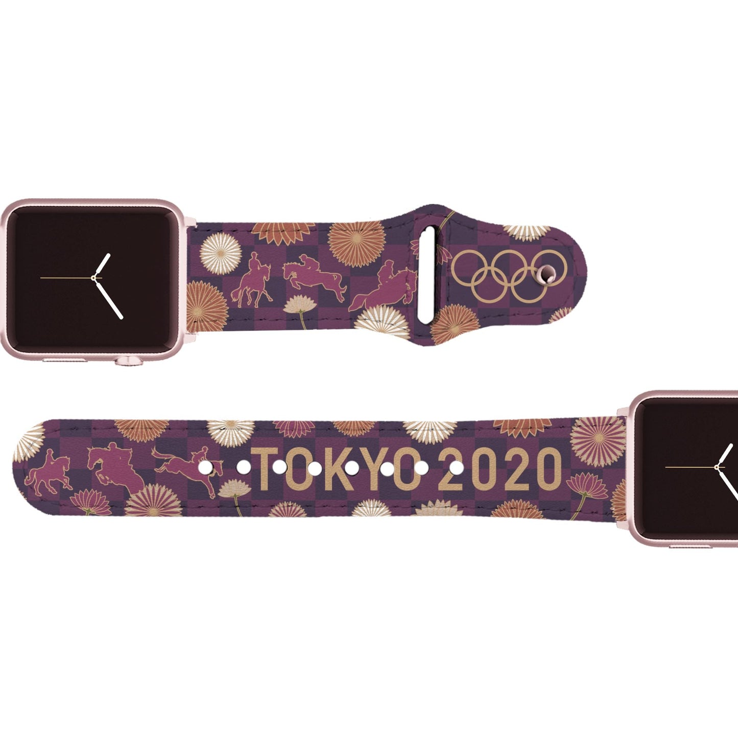 Olympic Flowers Leather Apple Watch Band
