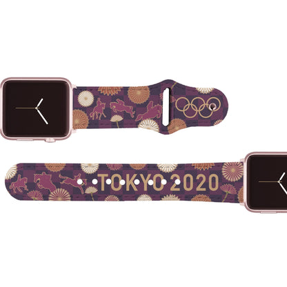 Olympic Flowers Leather Apple Watch Band