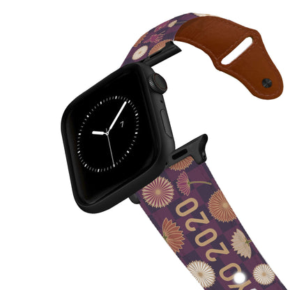 Olympic Flowers Leather Apple Watch Band