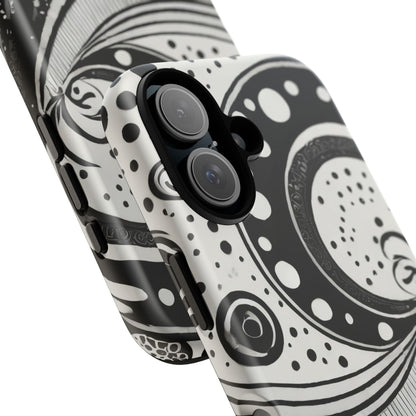 Artistic Black & White Swirl Tough Phone Case