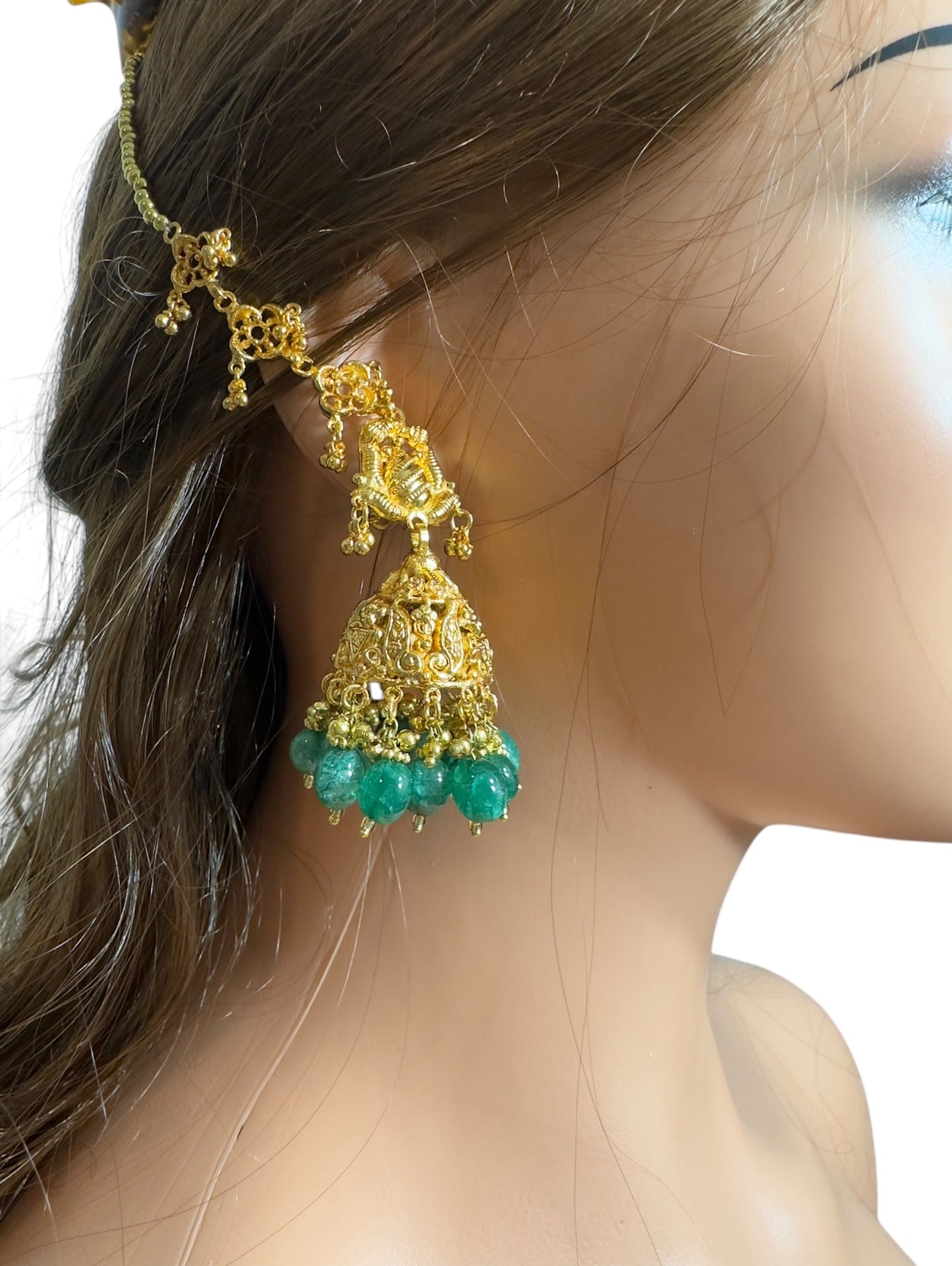 DER323 Sadhna Jhumk Earrings | Handcrafted gold plated earrings  (Ready-to-Ship)