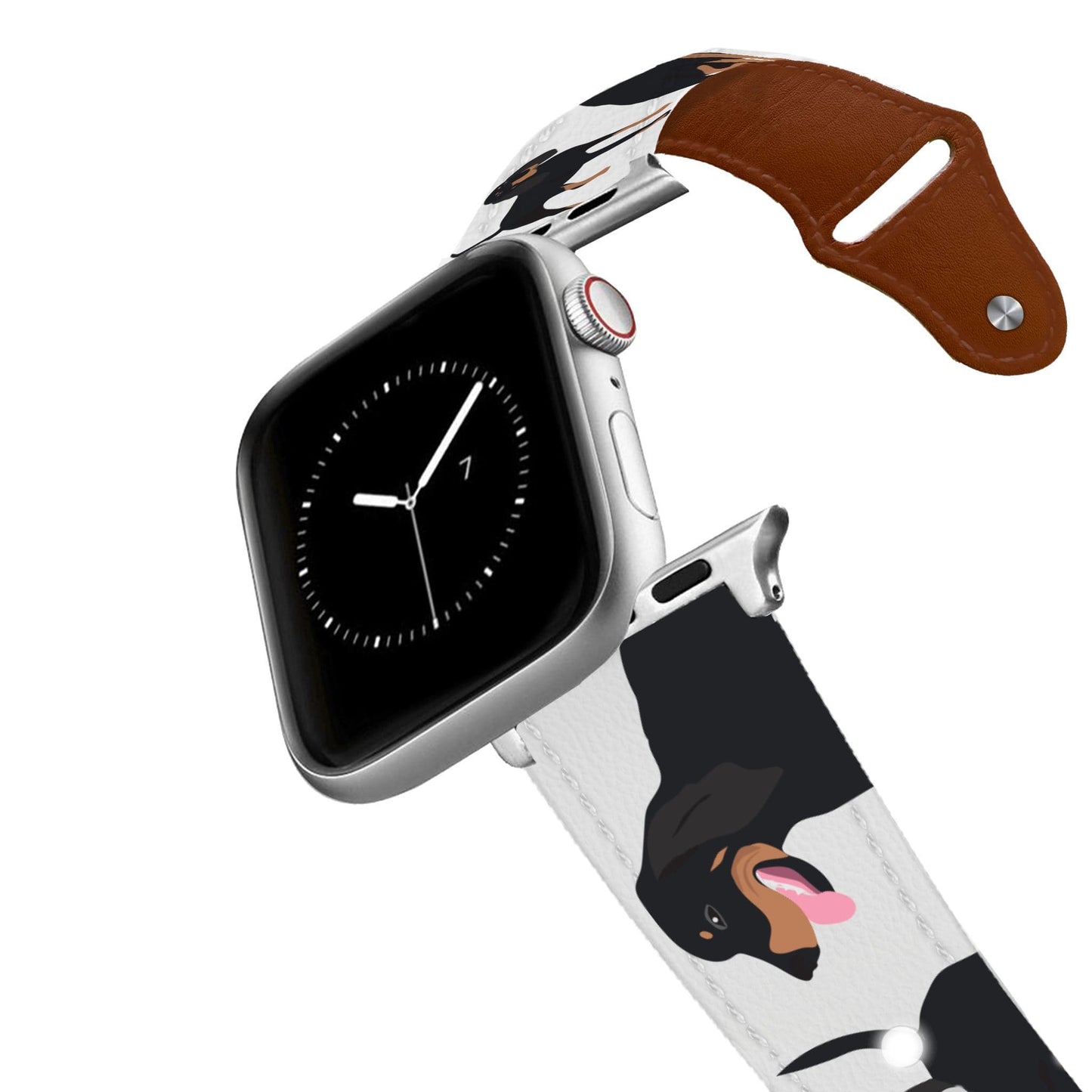 Black and Tan Coonhound Leather Apple Watch Band