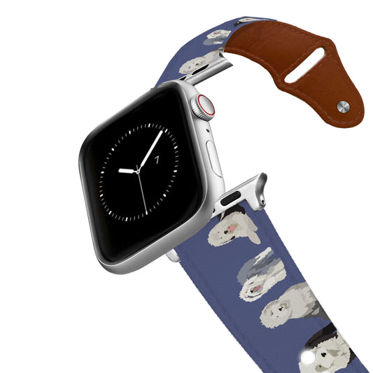Old English Sheepdog Leather Apple Watch Band