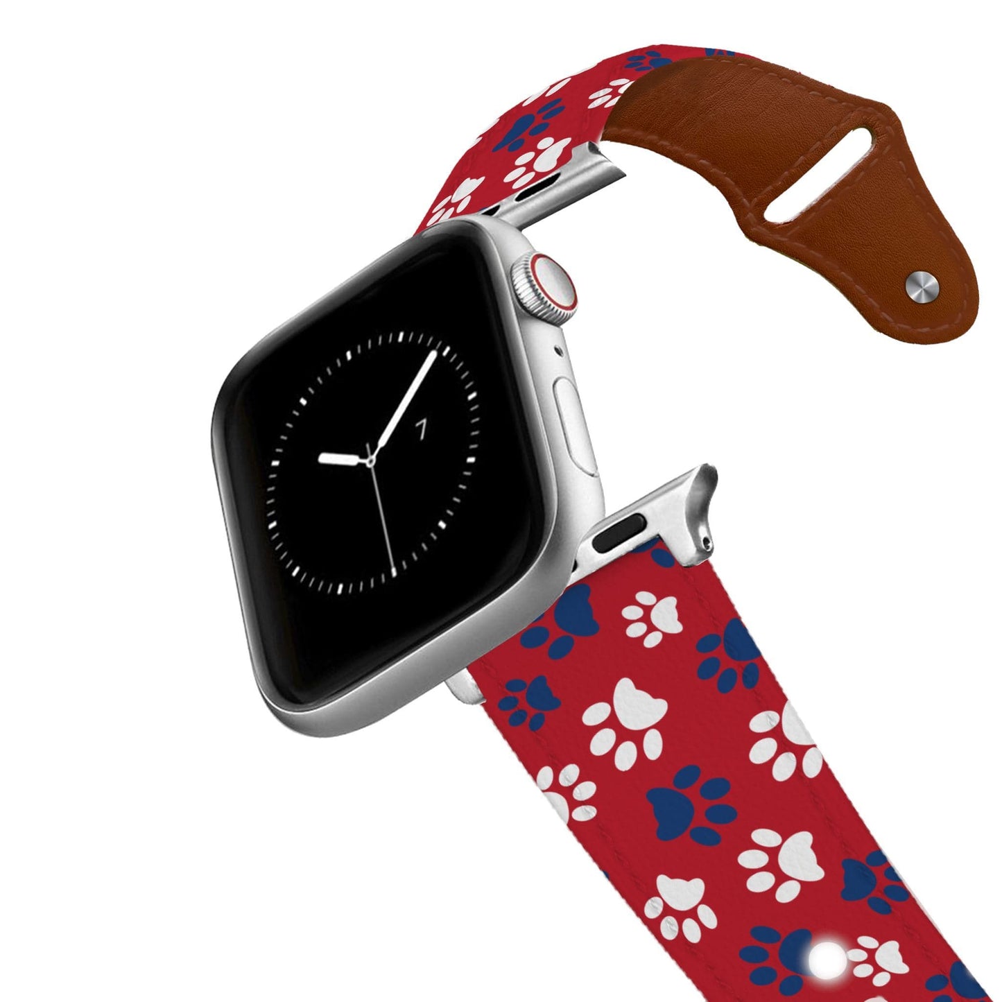 Pawtriot Red Leather Apple Watch Band