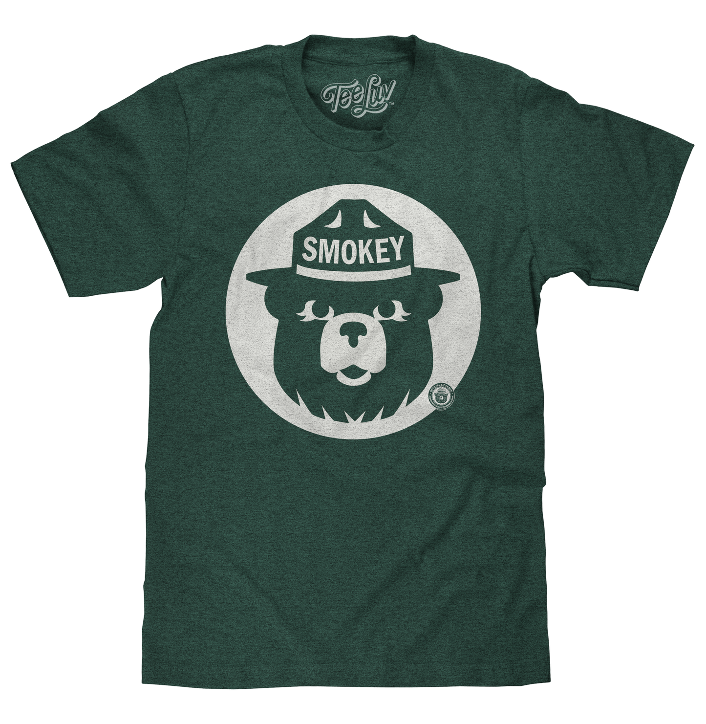 Smokey Bear Shirt Retro Mascot T-Shirt - Forest Green