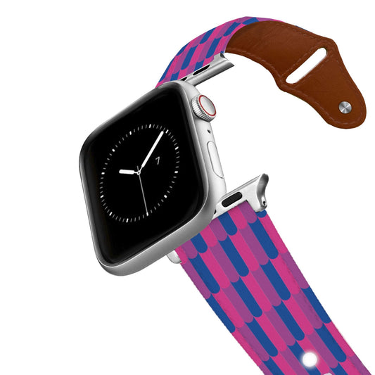 Bi Flag Retro Leather Apple Watch Band