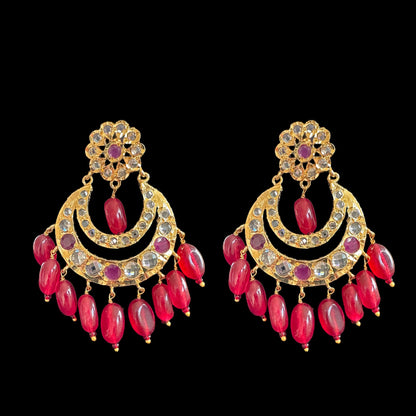 DNS91 gold plated necklace with ruby beads ( READY TO SHIP )