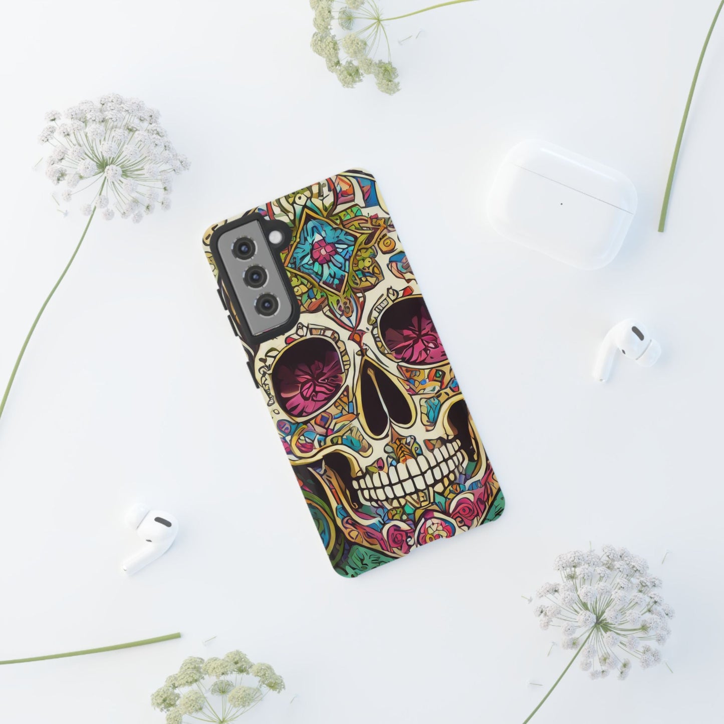 Colorful Sugar Skull Tough Phone Case