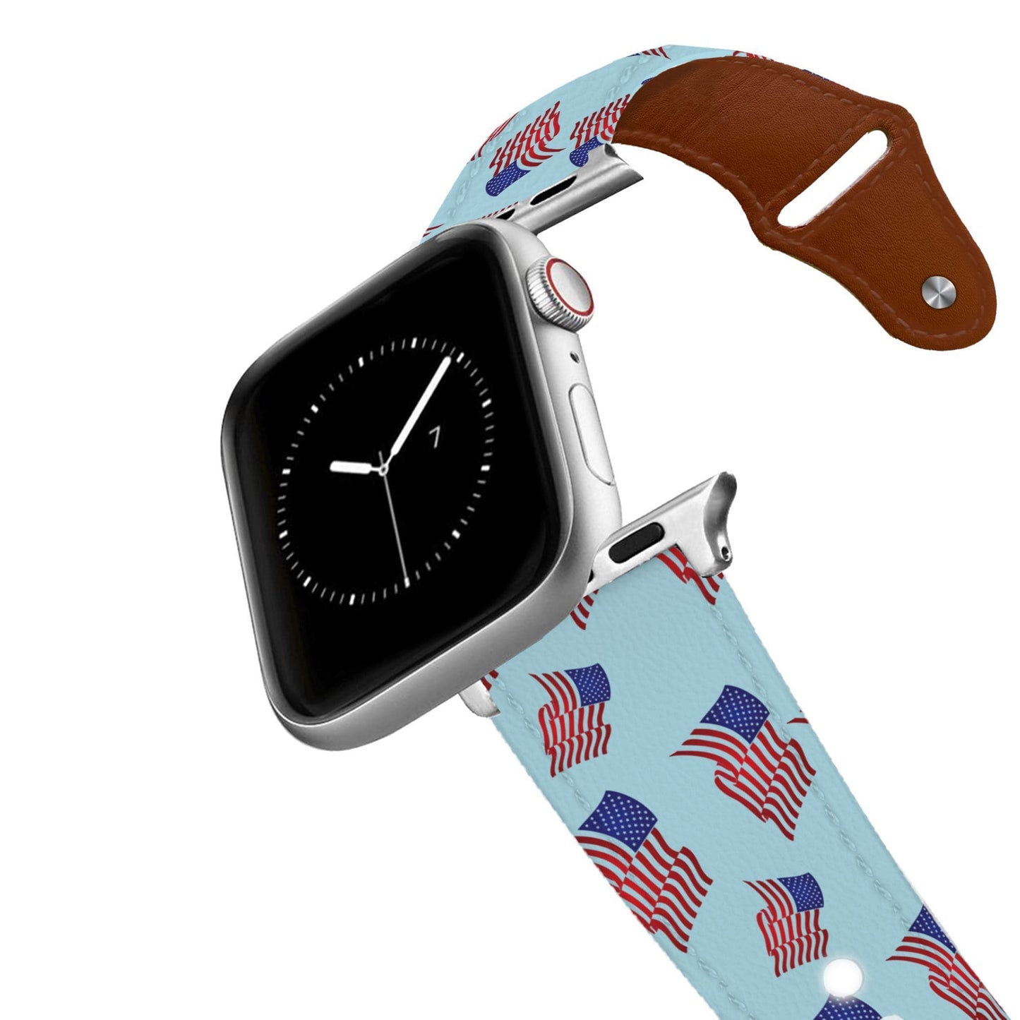 The Red White and Blue Leather Apple Watch Band
