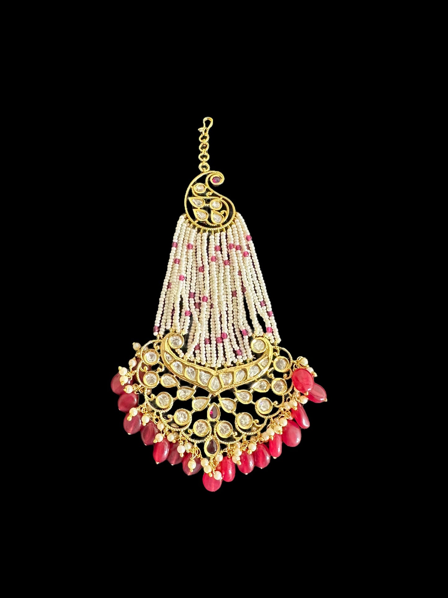 DJHR90 Gold plated high quality Polki jhoomar  ( READY TO SHIP )