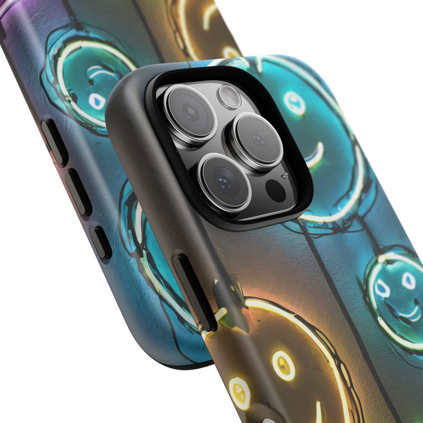 Colorful Neon Smiley Face Phone Case - Tough & Stylish Protection