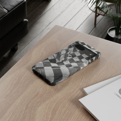 Abstract Checker Print Tough Phone Case