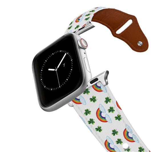 Shamrocks and Rainbows Leather Apple Watch Band