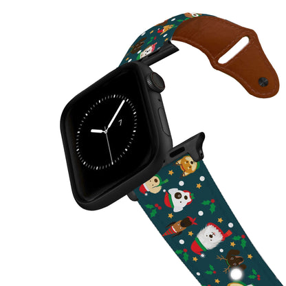 Santa Paws Leather Apple Watch Band