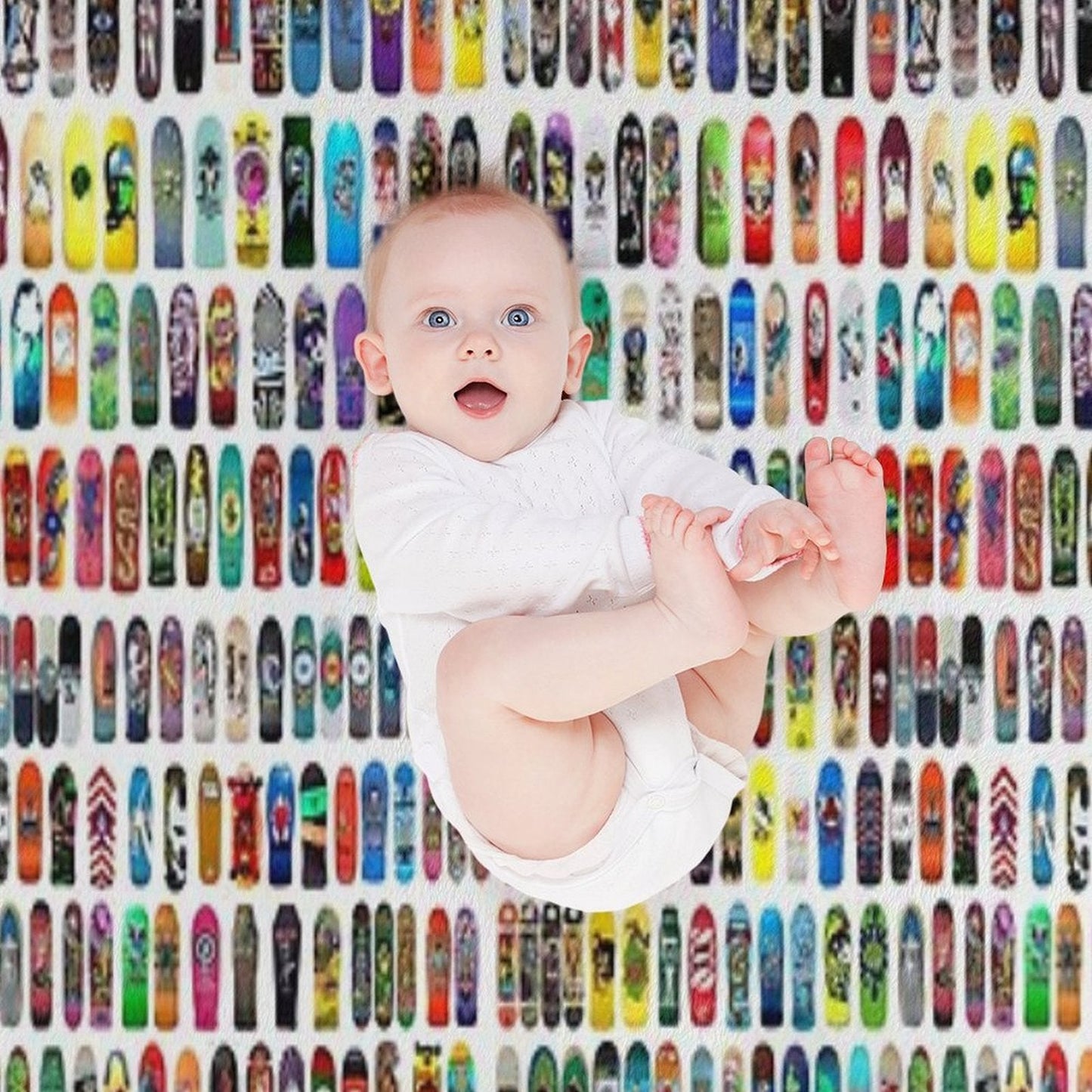 Vintage Skateboard Print Throw Blanket