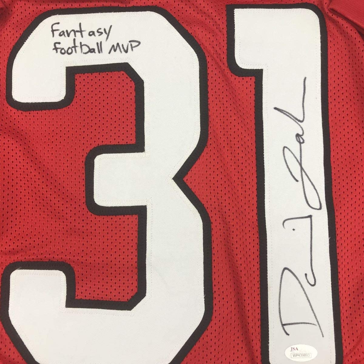 Autographed/Signed David Johnson Fantasy Football MVP Arizona Red Football Jersey JSA COA