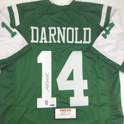Autographed/Signed Sam Darnold New York Green Rookie Football Jersey Tristar COA