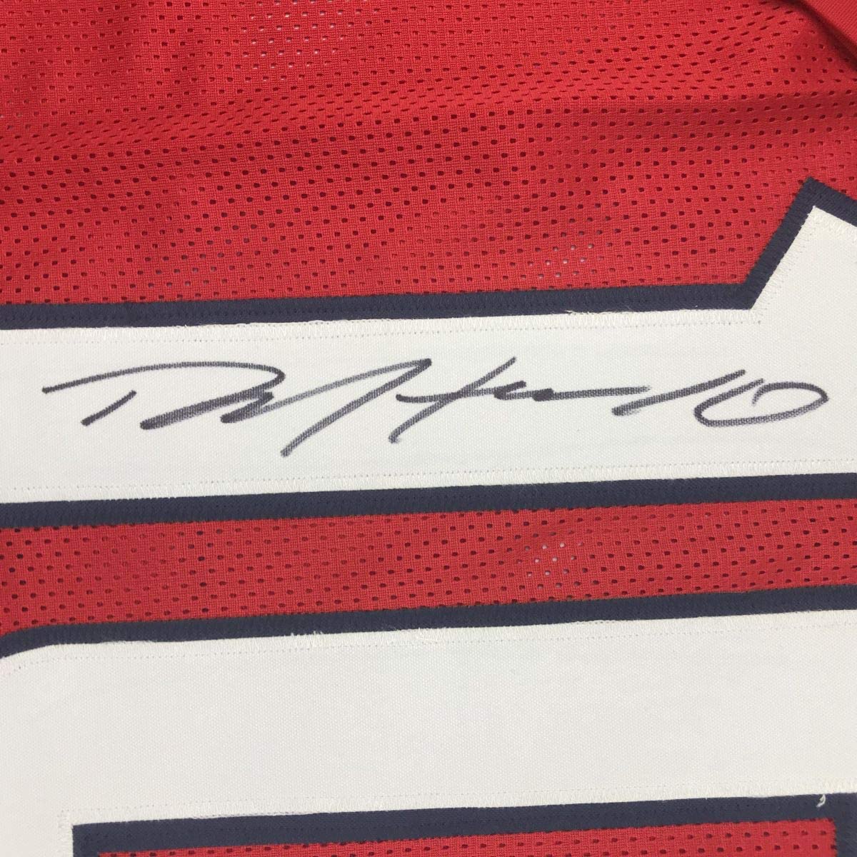 Autographed/Signed DeAndre Hopkins Houston Red Football Jersey JSA COA