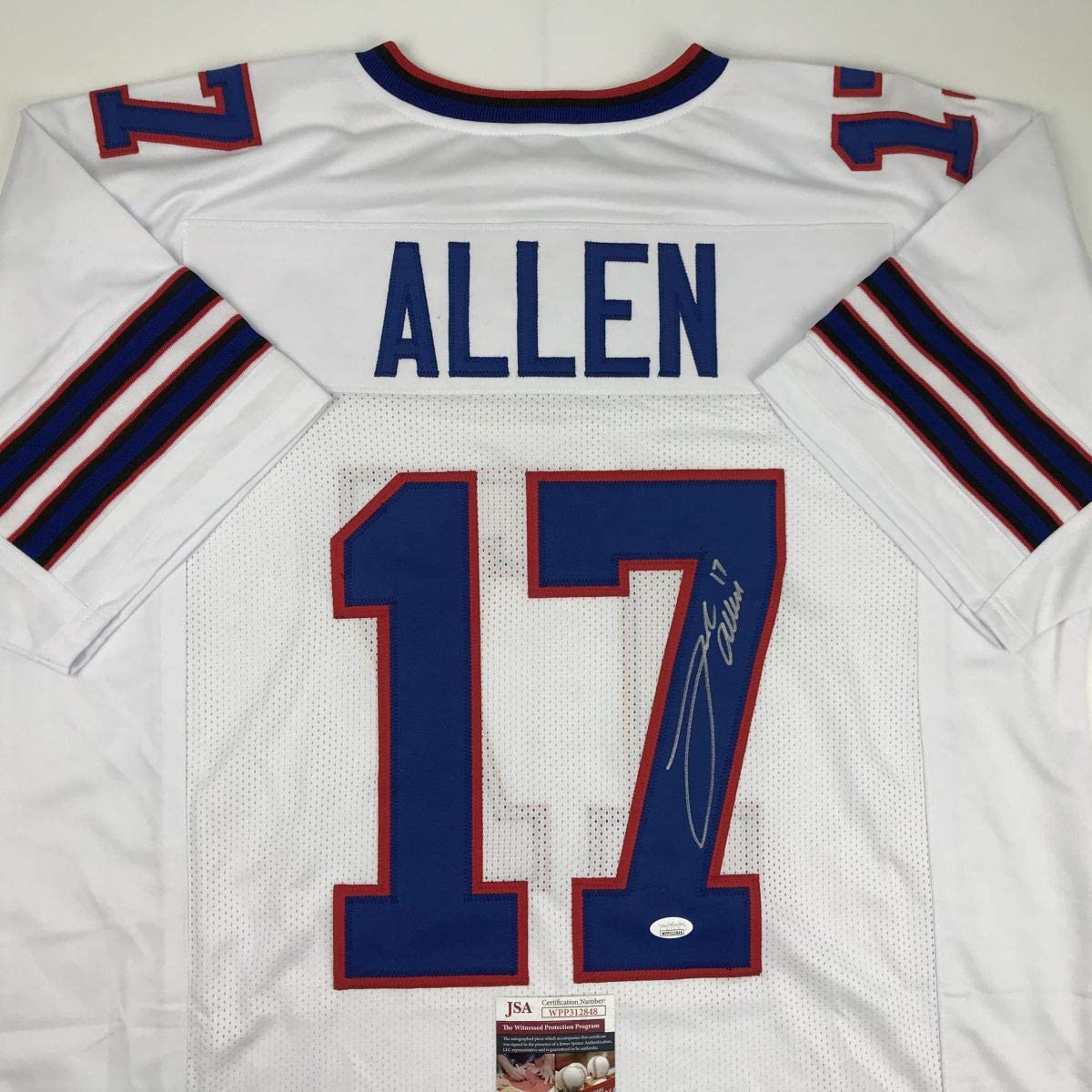 Autographed/Signed Josh Allen Buffalo White Football Jersey JSA COA