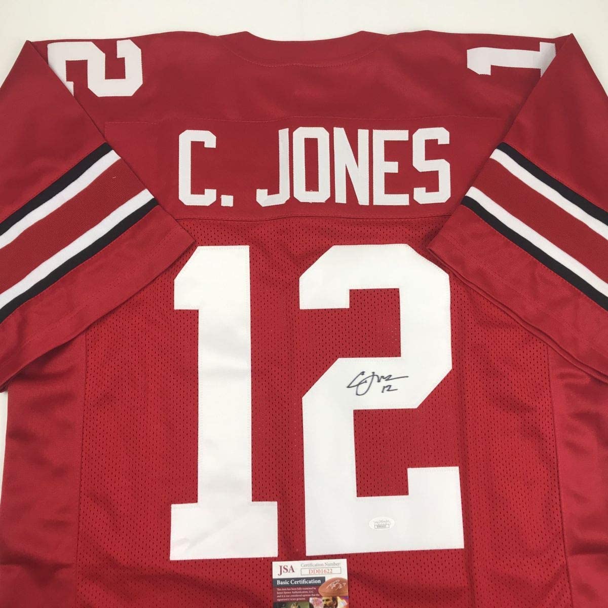 Autographed/Signed Cardale Jones Ohio State Red College Football Jersey JSA COA