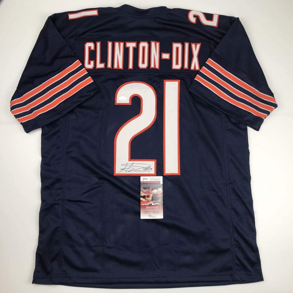 Autographed/Signed Haha Ha Ha Clinton-Dix Chicago Blue Football Jersey JSA COA