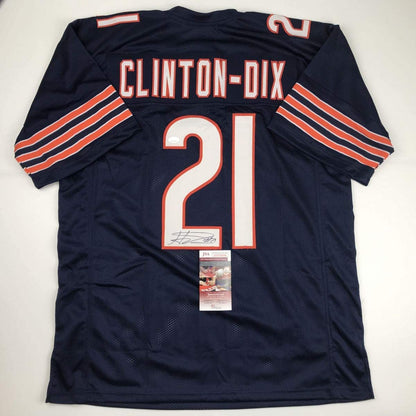 Autographed/Signed Haha Ha Ha Clinton-Dix Chicago Blue Football Jersey JSA COA