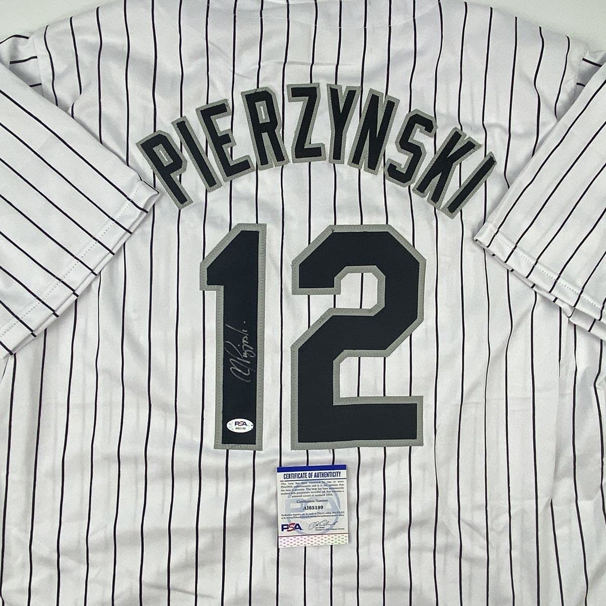 Autographed/Signed AJ A.J. Pierzynski Chicago Pinstripe Baseball Jersey PSA/DNA COA