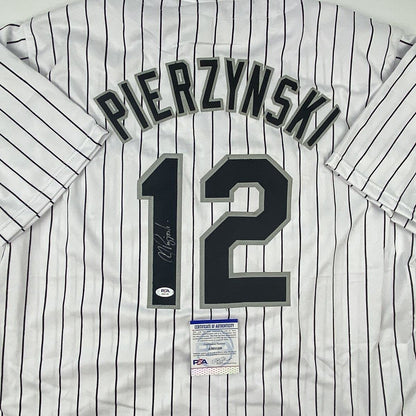 Autographed/Signed AJ A.J. Pierzynski Chicago Pinstripe Baseball Jersey PSA/DNA COA