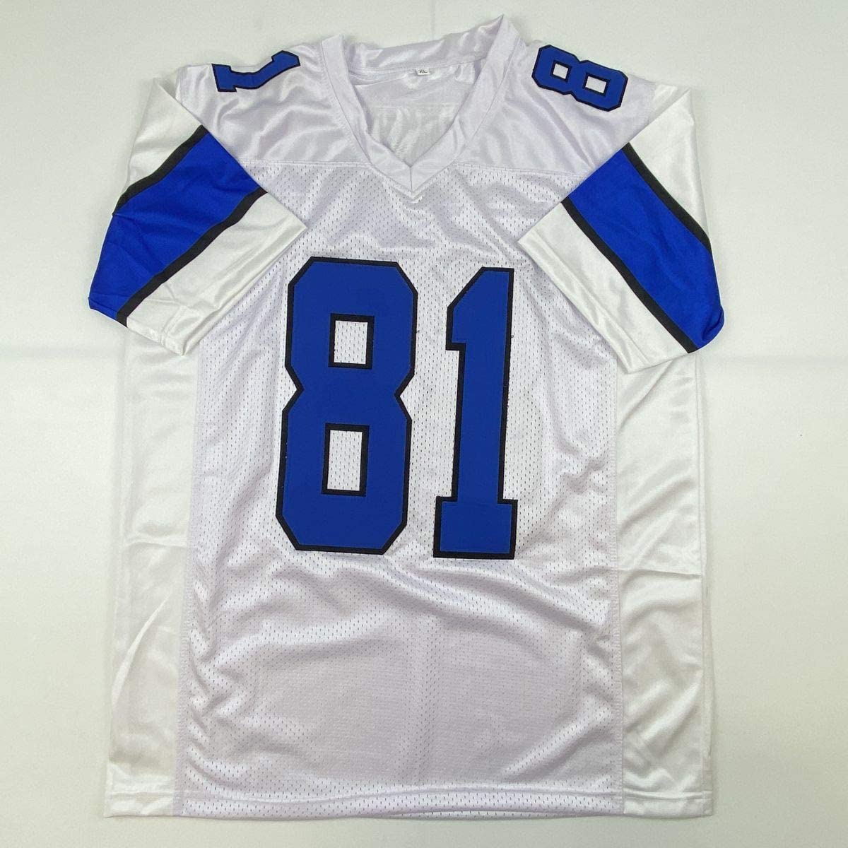 Autographed/Signed Calvin Johnson Detroit White Football Jersey JSA COA #2