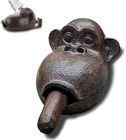 Cigar Ashtrays, Monkey Ashtrays for Smokers, Ashtrays for Patio Indoor Home Decor Garden Cast Iron, Cigar accessories for Men, Cigar Gifts for Men Unique