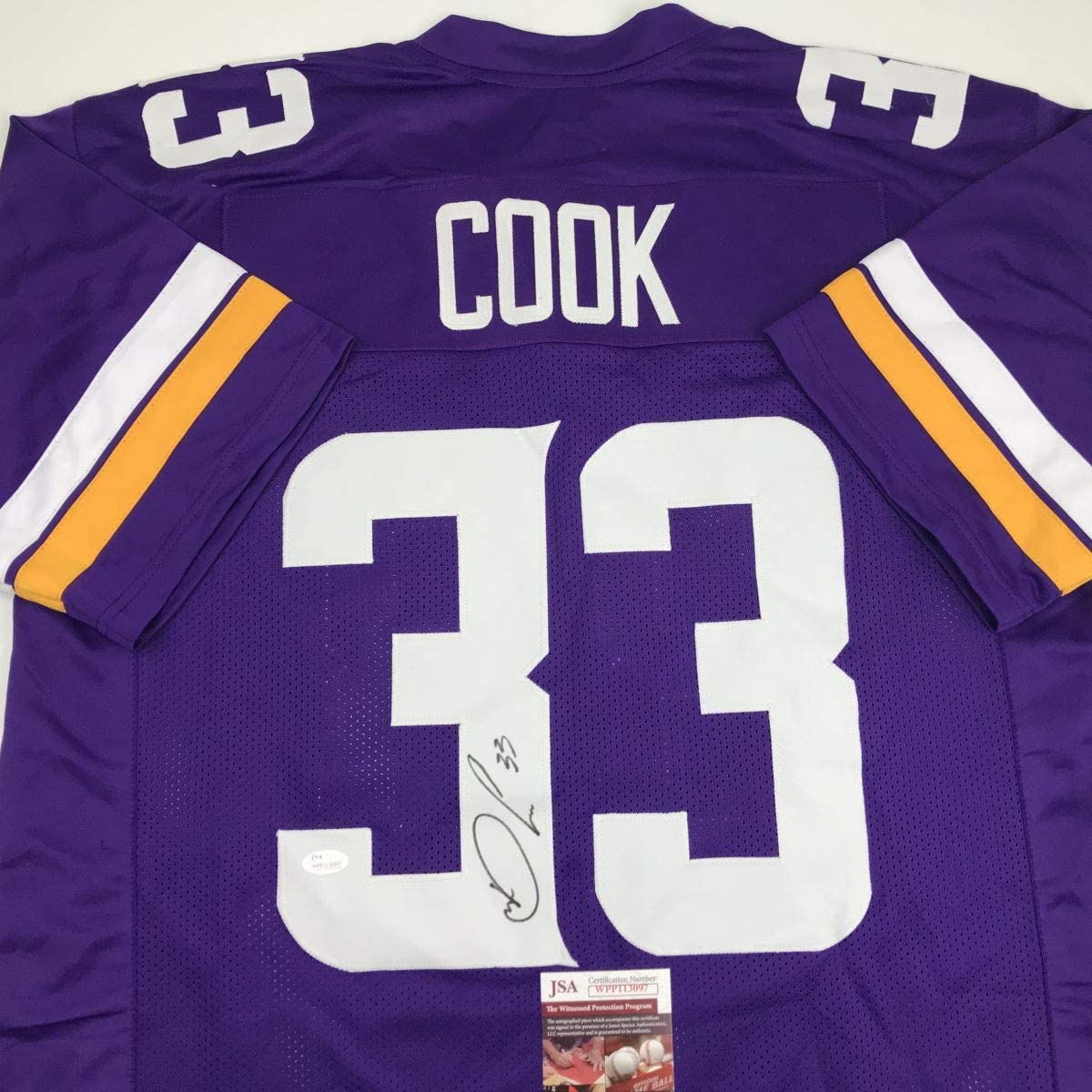 Autographed/Signed Dalvin Cook Minnesota Vikings Purple Football Jersey JSA COA
