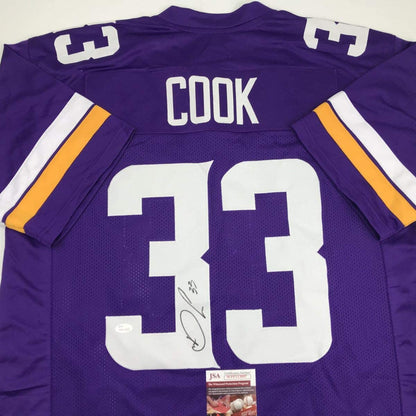 Autographed/Signed Dalvin Cook Minnesota Vikings Purple Football Jersey JSA COA