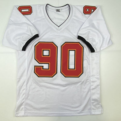 Autographed/Signed Jason Pierre-Paul Tampa Bay White Football Jersey Beckett BAS COA