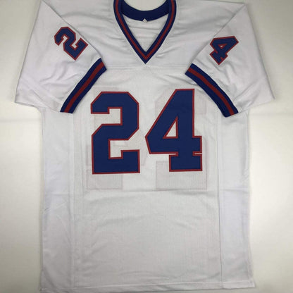 Autographed/Signed Ottis Anderson New York White Football Jersey JSA COA